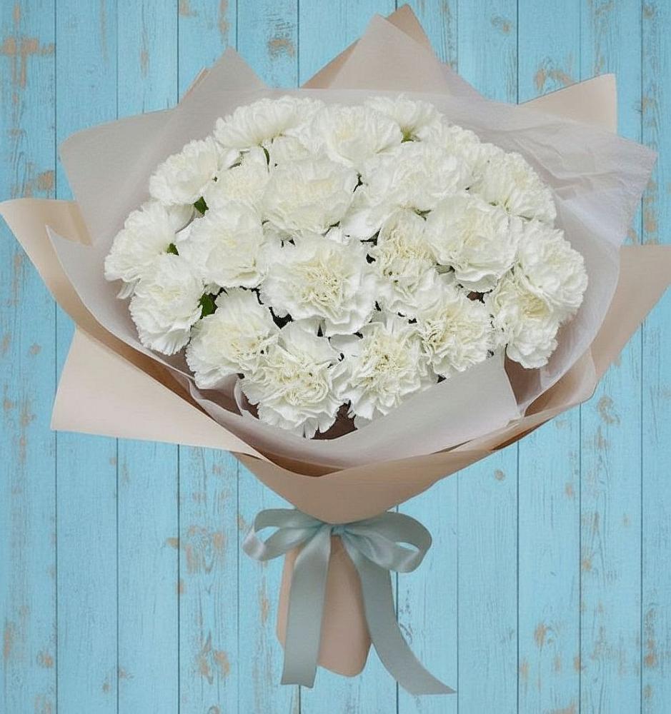 Букет Хрустальное утро в Красной Поляне Кировской области Букет цветов из: Гвоздики в Красной Поляне Кировской области