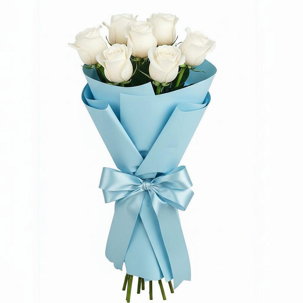 7 Белых роз Проуд в Красной Поляне Кировской области Букет 7 белых роз Проуд в Красной Поляне Кировской области