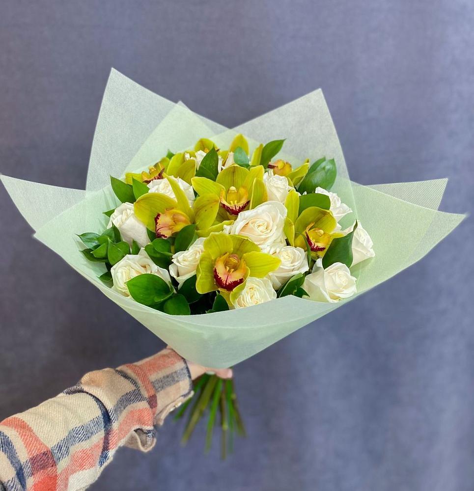 Букет лимончелло в Красной Поляне Кировской области Букет цветов из: Орхидеи и Розы в Красной Поляне Кировской области