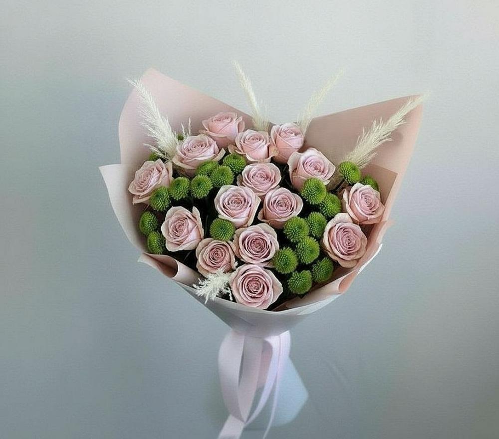 Букет доброе утро в Красной Поляне Кировской области Букет цветов из: Розы и Хризантемы в Красной Поляне Кировской области