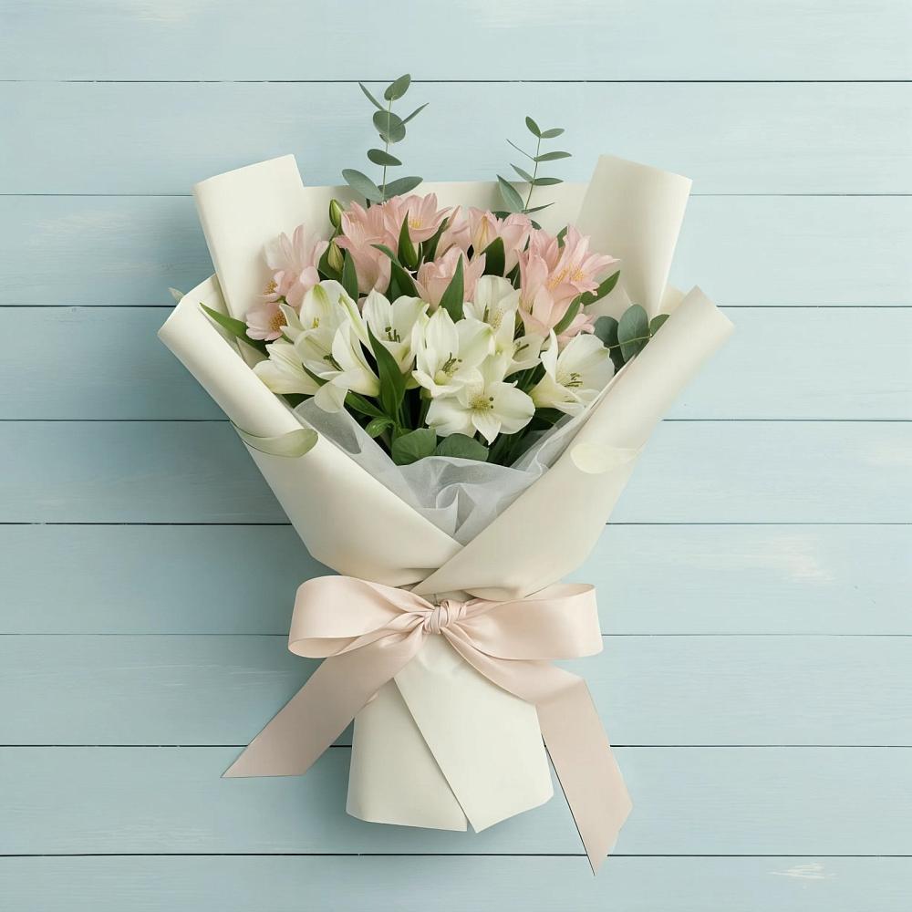 Букет Утренний поцелуй в Красной Поляне Кировской области Букет цветов из: Альстромерии в Красной Поляне Кировской области