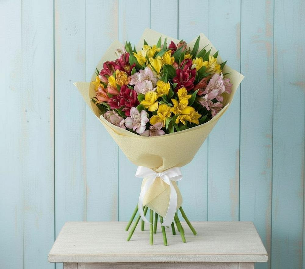 Букет цветов из: Альстромерии в Красной Поляне Кировской области