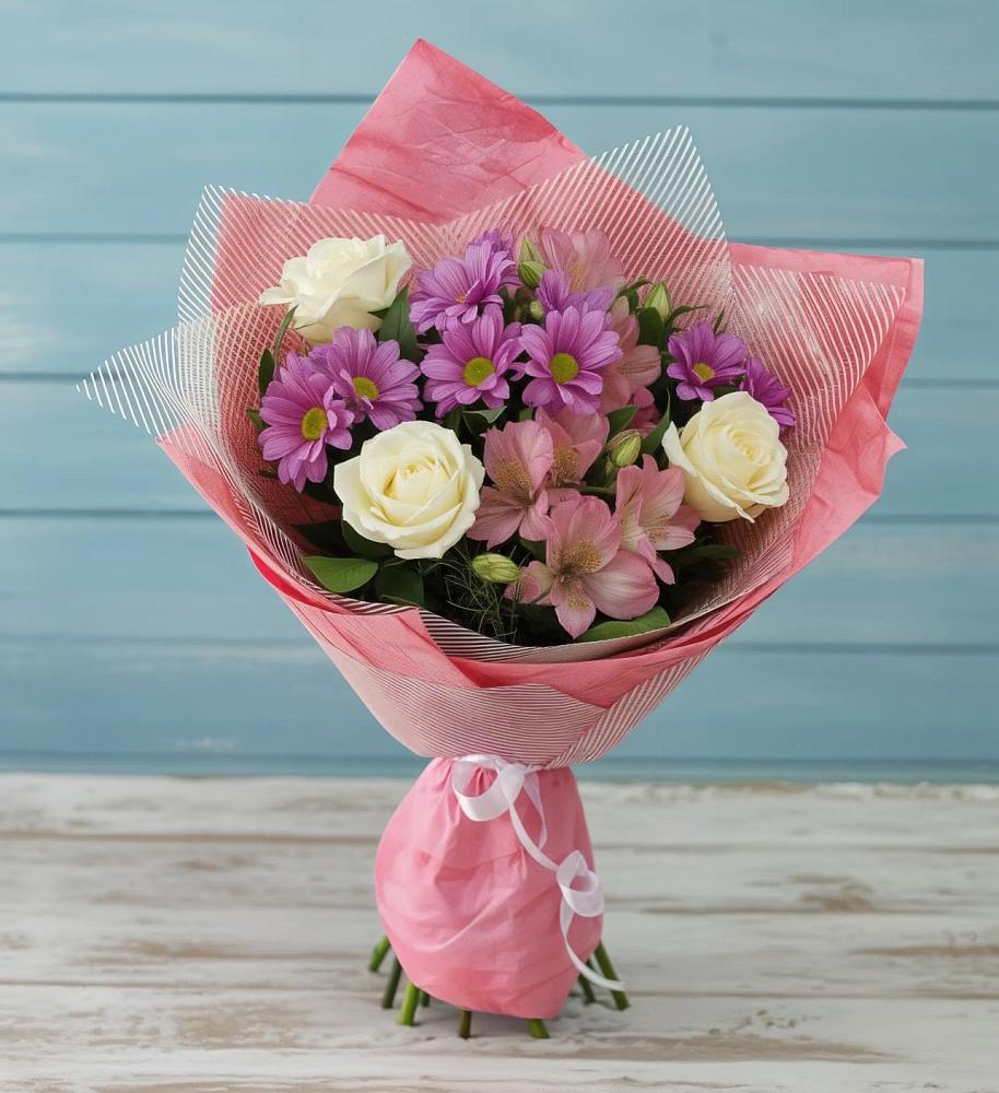 Букет комплимент в Красной Поляне Кировской области Букет цветов из: Герберы в Красной Поляне Кировской области